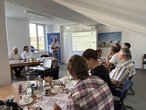 Journalisten bei der Halbjahrespressekonferenz 2026 der LV Milch NRW