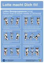 Poster zur Lottes Bewegungspause mit 6 Uebungen
