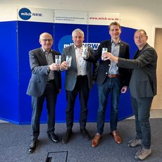 Die Sprechergeruppe der LV Milch NRW v.l.n.r.: Geschäftsführer Dr. Rudolf Schmidt, die geschäftsführenden Vorsitzenden Hans Stöcker und Benedikt Langemeyer sowie Pressesprecher Frank Maurer.