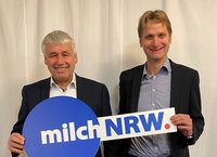 Beide geschäftsführende Vorsitzende der LV Milch freuen sich auf gute Zusammenarbeit: Hans Stöcker und Benedikt Langemeyer