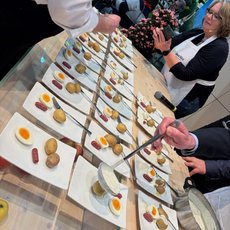 Häppchen von der Kochshow für die Messebesucher