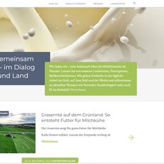 Screenshot der Webseite Dialog Milch