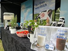 Milchgetränke beim Begegnungsabend am Stand der LV Milch