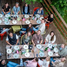 Gemeinsames Abendessen am 1. Tourtag