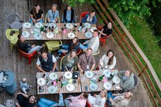 Gemeinsames Abendessen am 1. Tourtag