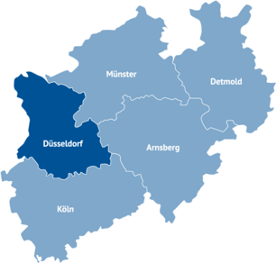 Alle Regierungsbezirke von NRW auf einer Karte