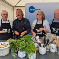 Kochshow mit Fernsehkoch Frank Buchholz: Hubertus Beringmeier, Frank Buchholz, Cornelia Langreck, Karl Werring