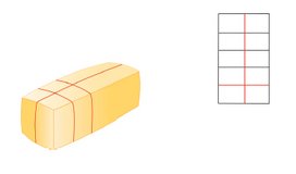 Aufschnitt für Blockkäse, Schema