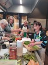 Kochen mit Landgemachtes: Marianne Giese, Cornelia Langreck, Bettina Pröbsting und Katrin Wagner