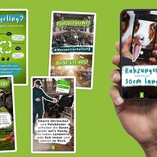 Ansicht der Social Media Vorlagen für Dialog Milch