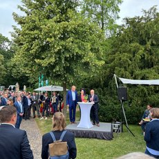 Eröffnung des Begegnungsabends durch NRW-Landwirtschaftsministerin Silke Gorissen