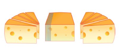 3 Auffschnittvarianten für Käse am Stück