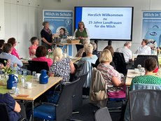 Jutta Kuhlen und Cornelia Langreck als Präsidentinnen der rheinischen und Westfälischen Landfrauen bei ihrem Grusswort