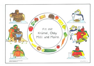 abwaschbares Tischset Frühstücksteam für die Grundschule und den Kindergarten