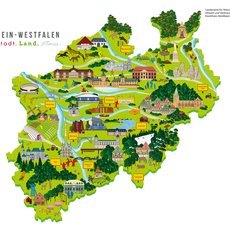 NRW Karte mit Regionen grafisch