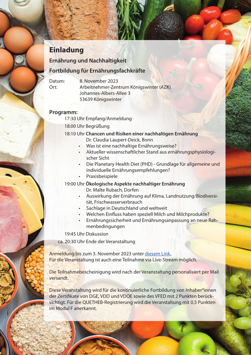 Online-Fortbildung zu Ernährung und Nachhaltigkeit - Milch-NRW.de